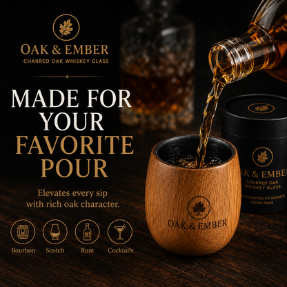 The Charred Oak Whiskey Glass