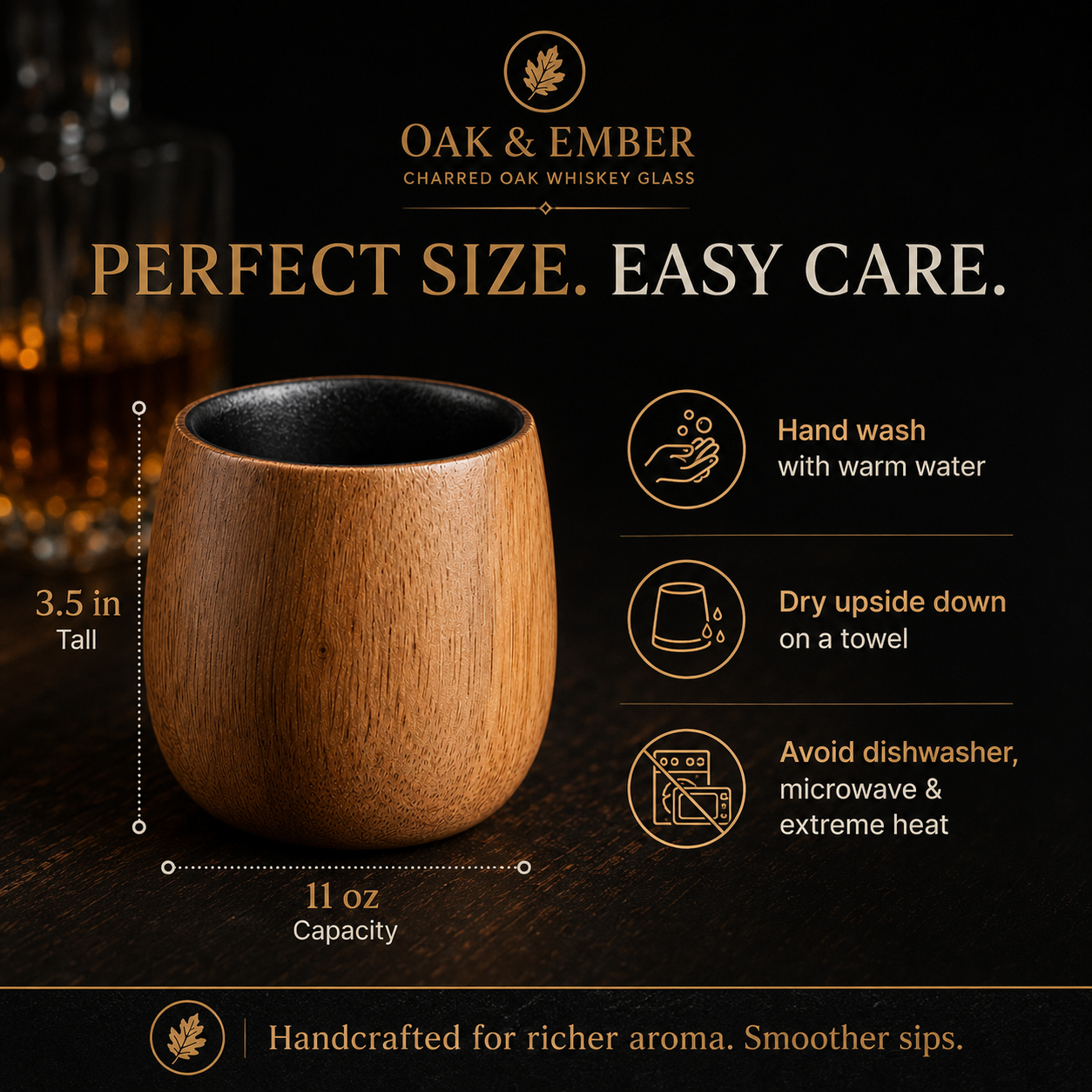 The Charred Oak Whiskey Glass