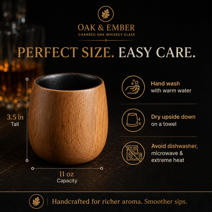 The Charred Oak Whiskey Glass